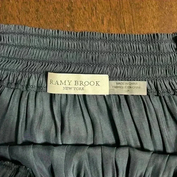 Ramy Brook Womens Jessica Off The Shoulder Mini Dress Size S Navy Asymmetric Hem - Picture 5 of 9